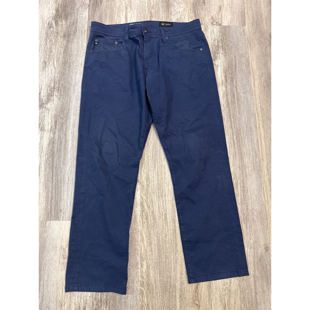 AG Adriano Goldschmied Everett Slim Straight Navy Italian Fabric Pants 35x34